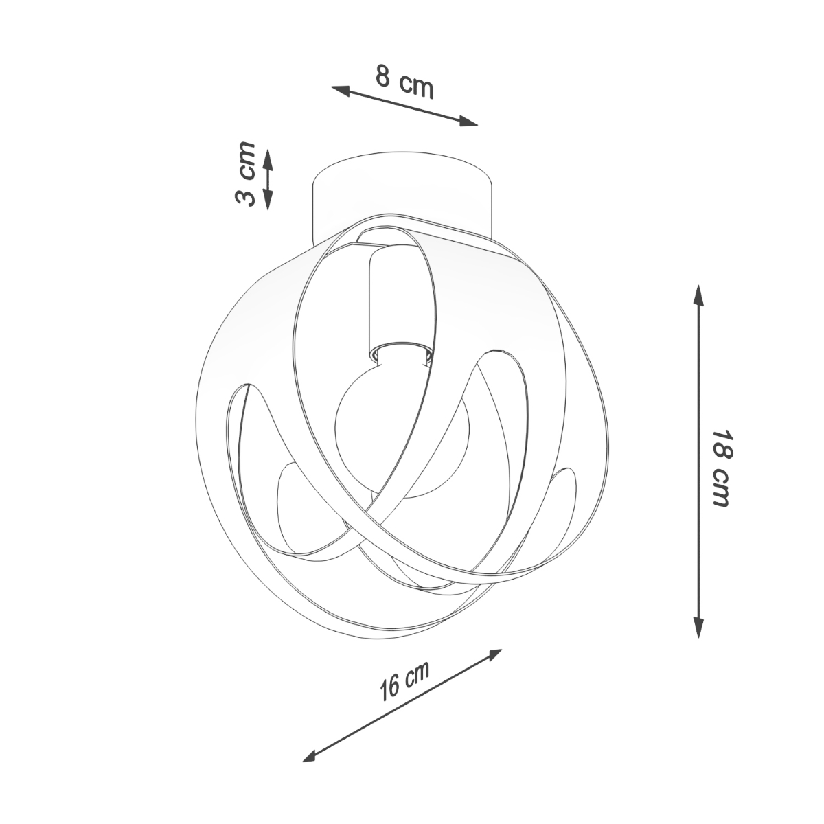 Stropna svetilka TULOS bela (16x16x21cm)