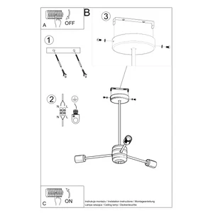 Lestenec LANGO 3 črn (61x61x46cm)