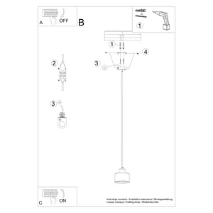 Obesna svetilka SAVAR 1 črna (12x12x120cm)