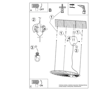 Obesna svetilka LEHDET bela (110x80x150cm)