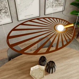 Obesna svetilka LEHDET zlata (110x80x150cm)