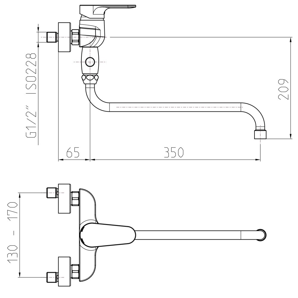 Unitas Infinity armatura 00354 za kad in umivalnik 350mm