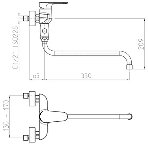Unitas Infinity armatura 00354 za kad in umivalnik 350mm