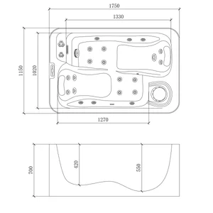 Sanotechnik Oasis SPLIT - dimenzije
