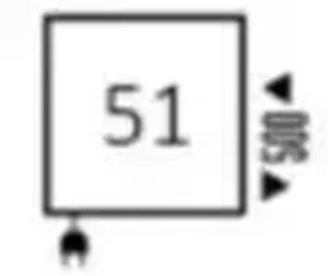 Terma po meri, priklop 51 - bočno 500mm na DESNI + grelec levo