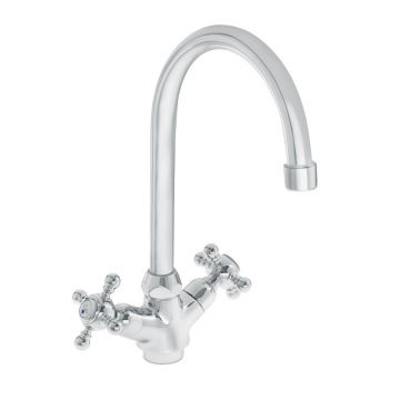 Armatura za umivalnik Unitas Stil 07064 - J-izliv 140mm, Crom/Zlato