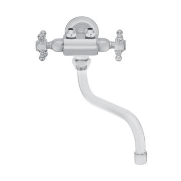 Armatura za kuhinjo Unitas Stil 08256 - zidna, za pretočni grelnik, S-izliv 185mm