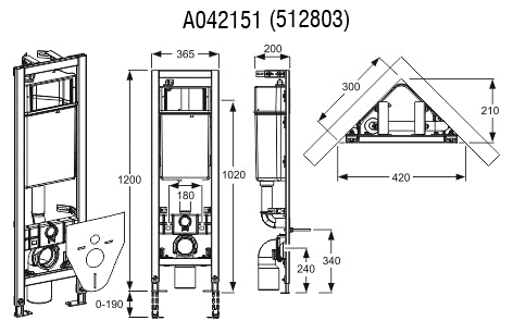 MEPA Varivit WC element E21 BH120 - kotni