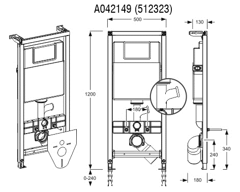 MEPA Varivit WC element A21 BH120 z odzračevanjem