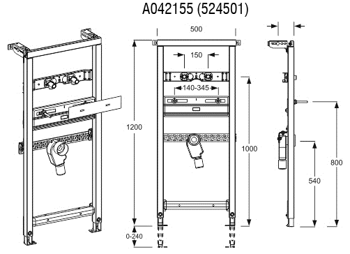 MEPA Varivit montažni okvir za umivalnik BH120 - invalidski