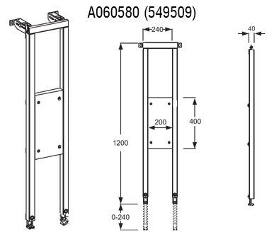 MEPA Varivit montažni okvir za držalo BH120 - invalidski