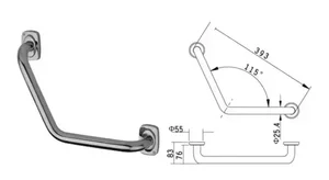 Varnostno držalo Astra - ukrivljeno 115st 393mm