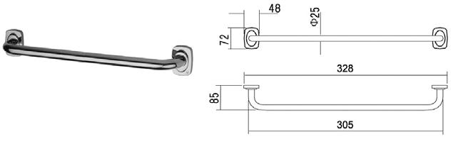 Varnostno držalo Astra - ravno 305mm