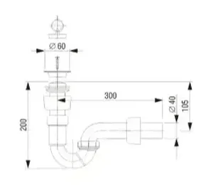 Sifon za umivalnik LIV art. 5-154, enojni