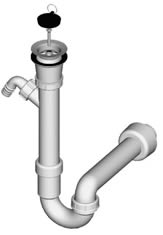Sifon za pomivalno korito LIV art. 5-150, enojni