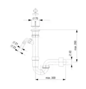 Sifon za pomivalno korito LIV art. 5-150, enojni