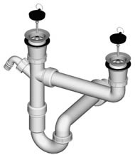 Sifon za pomivalno korito LIV art. 5-148, dvojni