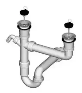 Sifon za pomivalno korito LIV art. 5-148, dvojni