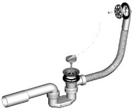 Sifon za kopalno kad LIV art. 5-116-020, s krivino