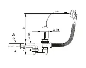 Sifon za kopalno kad LIV art. 5-116-020, s krivino