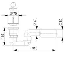 Sifon za tuš kad LIV art. 5-168, s krivino