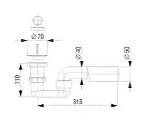 Sifon za tuš kad LIV art. 5-168, s krivino