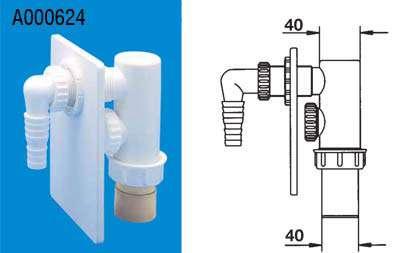 Sifon Ghidini za pralni stroj, pvc