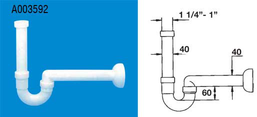 Sifon Ghidini za umivalnik, spodnji del 31,8mm (5/4), pvc