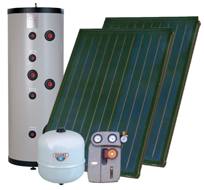 Solarni komplet ploščati 1 BASIC (200 litrov, 4m2)