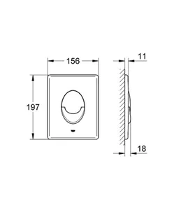 Grohe Skate Air 38505000 tipka, stenski sprožilnik za Rapid SL