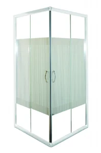 Sanotechnik tuš kabina TTW80S 80x80x180, beli profili, steklo s črtastim dekorjem