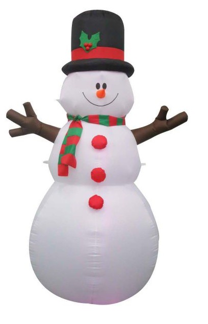 Napihljiva figura - Sneženi mož 180 z LED osvetlitvijo
