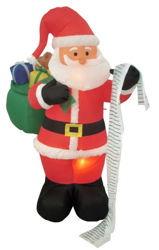 Napihljiva figura - Božiček z vrečo 180 z LED osvetlitvijo