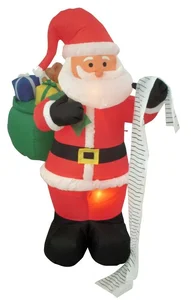 Napihljiva figura - Božiček z vrečo 180 z LED osvetlitvijo