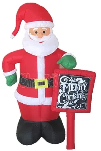 Napihljiva figura - Božiček s tablo 180 z LED osvetlitvijo