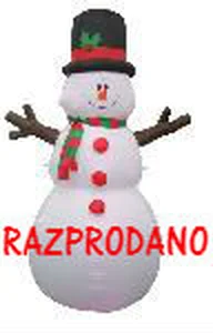 Napihljiva figura - Sneženi mož 180 z LED osvetlitvijo