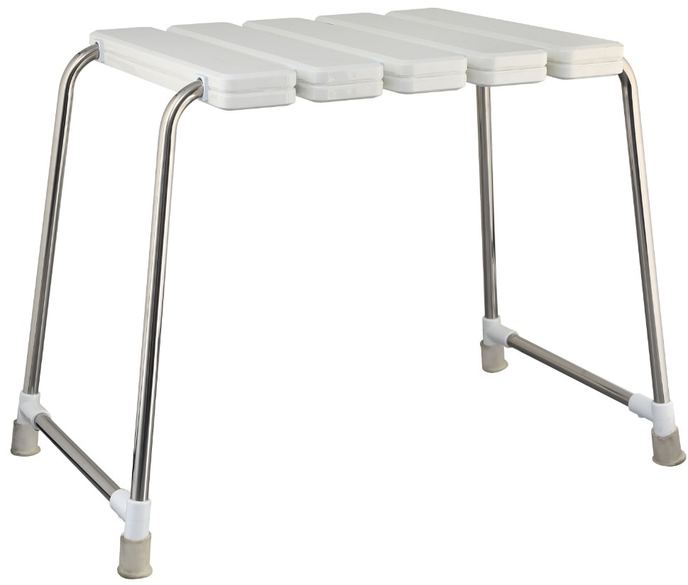 Tuš stol Sanotechnik, beli, kvadratni