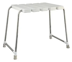 Tuš stol Sanotechnik, beli, kvadratni