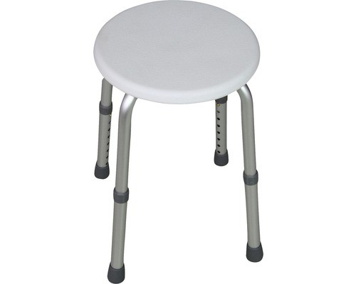 Tuš stol Sanotechnik, beli, okrogli