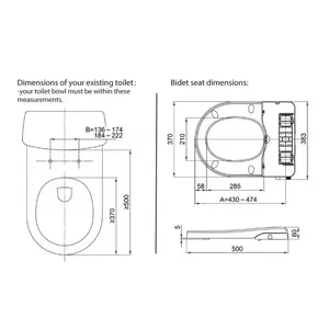 Maro DItalia FP104 WC deska - dimenzije