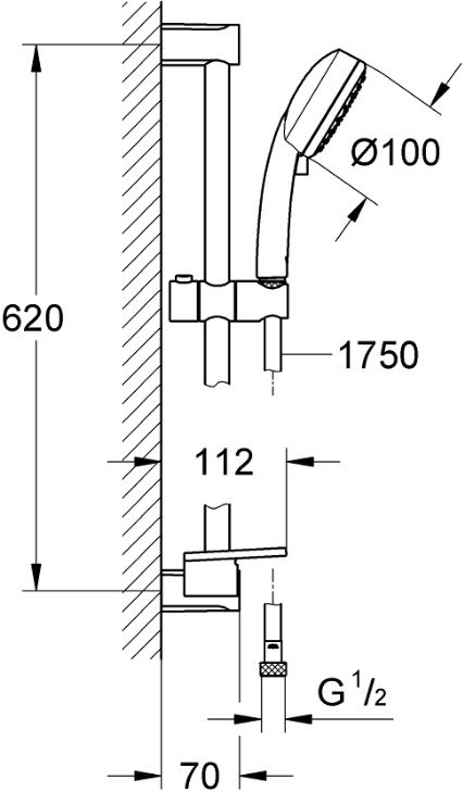 Grohe Tempesta Cosmopolitan 27928002 dimenzije