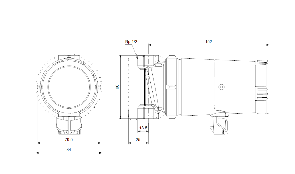 Grundfos Comfort UP 15-14 BA dimenzije