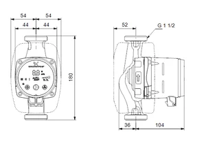 Grundfos Alpha2 25-40 180 dimenzije