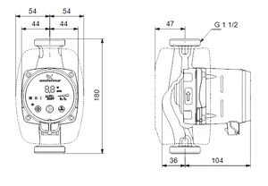 Grundfos Alpha2 25-60 180 dimenzije