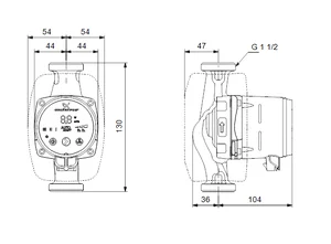 Grundfos Alpha2 25-50 130 dimenzije