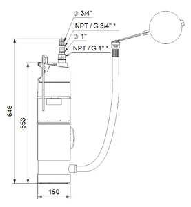 Grundfos SBA 3-45 AW dimenzije