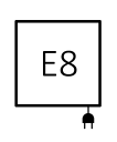 Terma E8 priklop samo za elekro grelec, spodaj desno