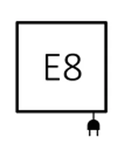 Terma E8 priklop samo za elekro grelec, spodaj desno