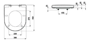 Laufen PRO NEW 8969503000001 wc deska - dimenzije