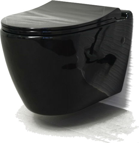 Sanotechnik UNO WC školjka črna s soft slim pokrovom